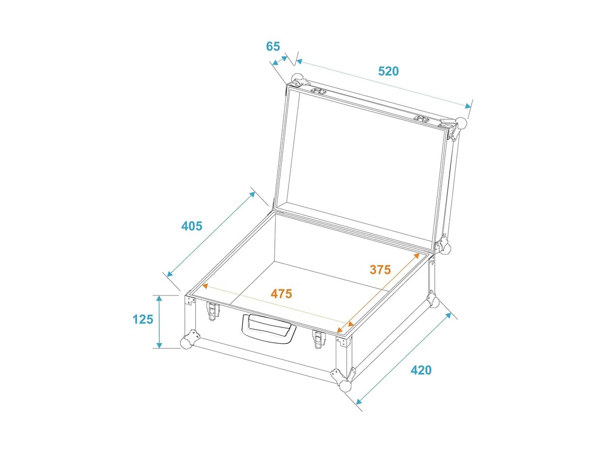 ROADINGER Universal-Koffer-Case Pick 52x42x18cm | Flightcase, universal einsetzbar, mit anpassbarem Würfelschaum und Trennwänden