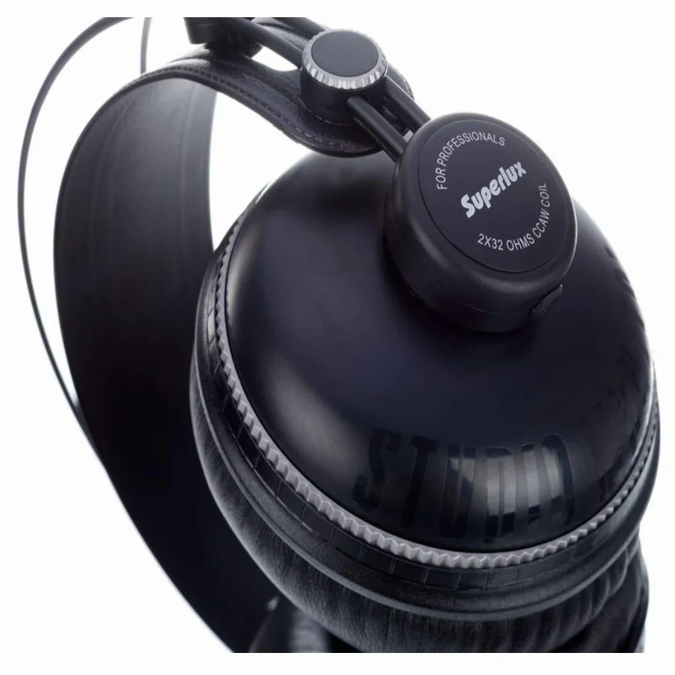 Superlux hd662b Headset – Kopfhörer (ohrumschließend, 10 – 30000 Hz, Neodym, verkabelt, Schwarz)