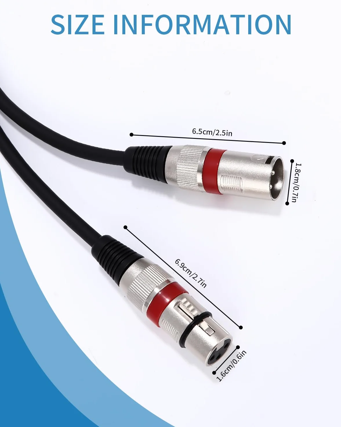 Xespis 6 Stück 5M XLR Kabel Premium Symmetrisches XLR Mikrofonkabel, Pin DMX Microphone Signal Cable Connection Cable Stecker auf Buchse DMX Mikrofonkabel für Studioaufnahmen und Live-Produktion