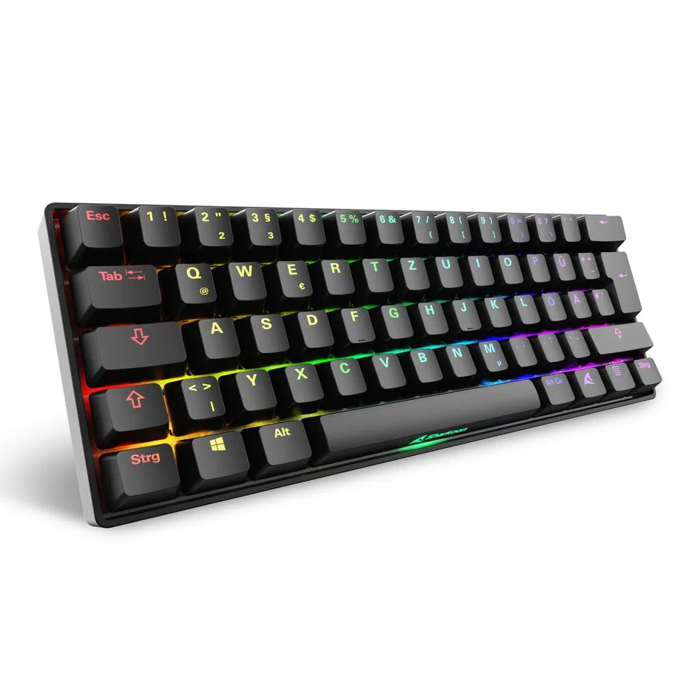 Sharkoon Skiller SGK50 S4 Gen2, schwarz, Gateron Yellow, 60% DE-Layout