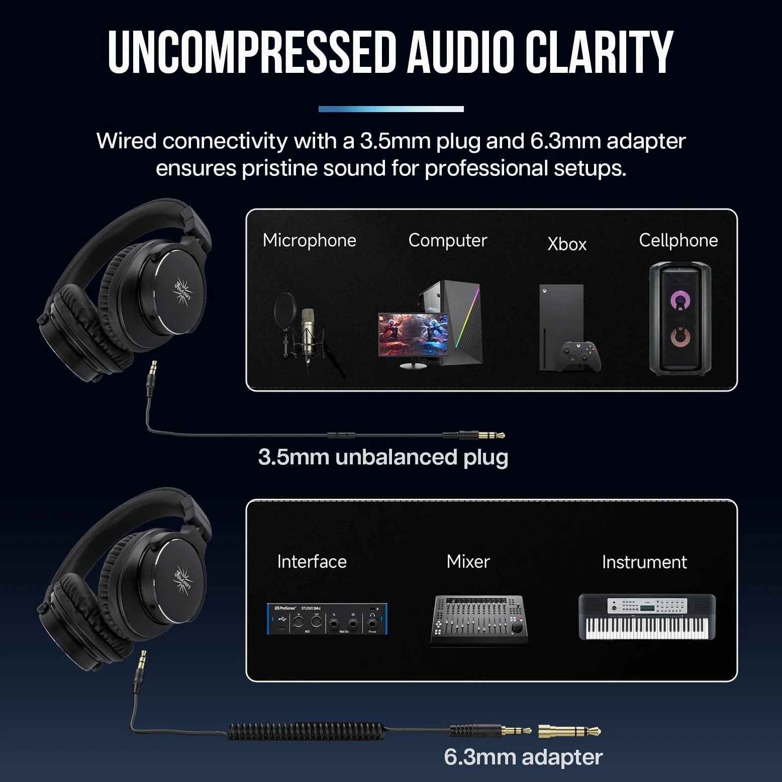 LINSOUL Kiwi Ears Division Offenes Ohr Kopfhörer, 40mm Dynamischer Treiber Monitoring Kopfhörer, Kabelgebundenes Gaming Kopfhörer, DJ Kopfhörer für Professionelle Musiker Ingenieure (Silber)