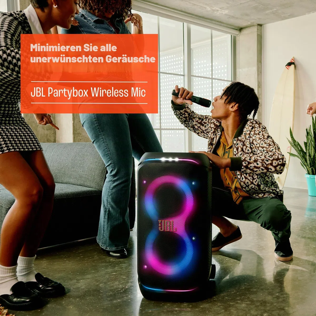 JBL PartyBox Wireless Mic - 2X Digital Wireless Mikrofone, Wiederaufladbarer Akku (20hrs - 700mAh), klare Stimme, knackiger Klang, stabile 2,4-GHz-Verbindung, kompatibel mit Allen