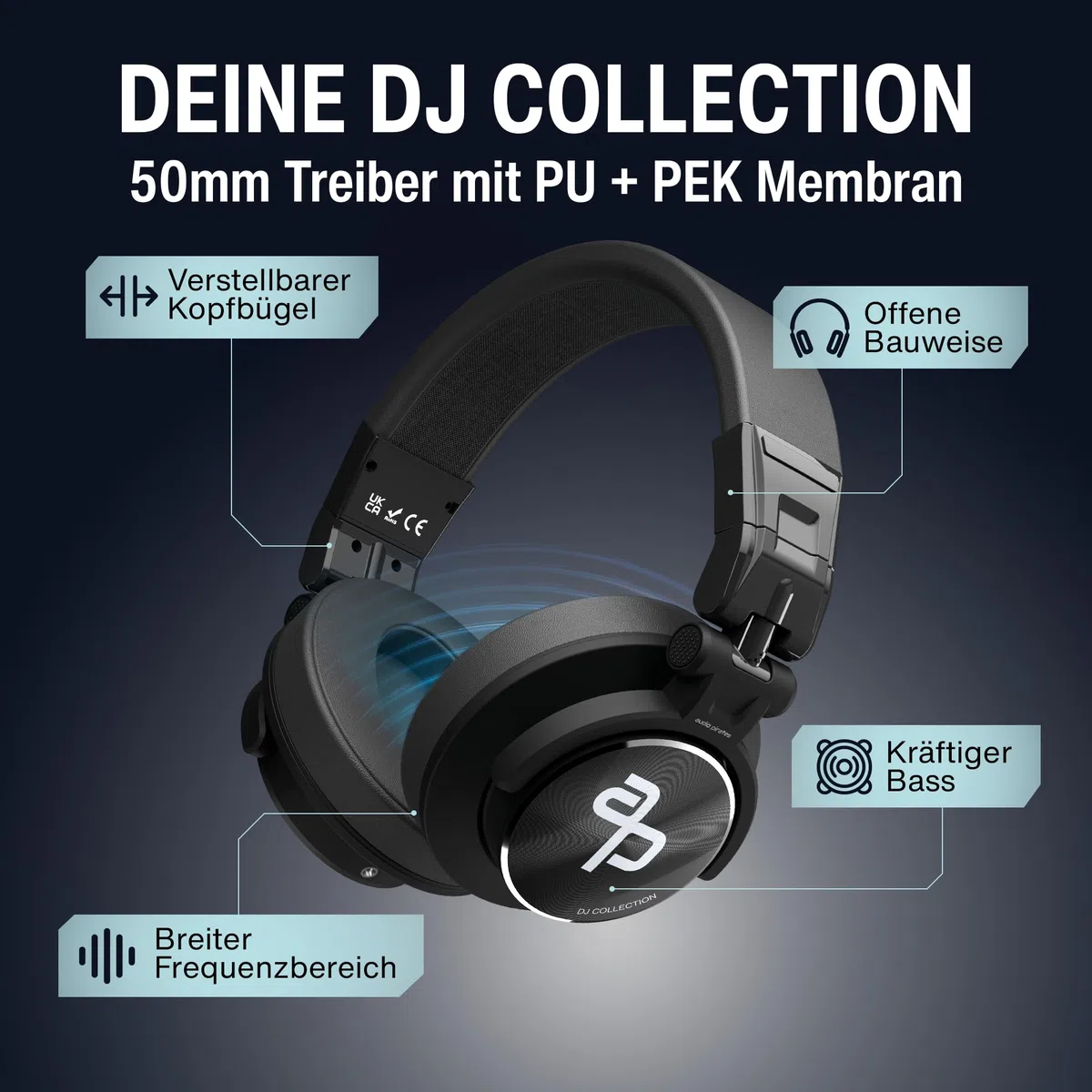 audio pirates John DJ | DJ-Kopfhörer für Club & Disco | sehr pegelfest & robust | Case | DJ-Sound, Nicht HiFi | 3J. Garantie | 3m Kabel & 3,5/6,3 mm Klinke-Adapter | PC-Kopfhörer | DJ-Kopfhörer (1)
