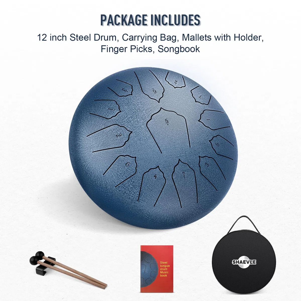 Stahltrommel 12 Zoll mit 13 Tönen, Regentrommel Outdoor Steel Pan Drum für Meditation Yoga Entspannung, Musick Geschenk für Erwachsene und Anfänger