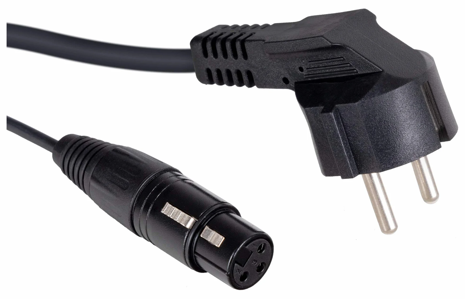 Pronomic Stage EUPPX-5 Hybridkabel Euro/Powerplug/XLR 2x Set - Länge: 2,5 m - Kombi-Kabel für Aktiv-Lautsprecher - Stromversorgung und Signal in einem - Powercon/Schuko-kompatibel - schwarz