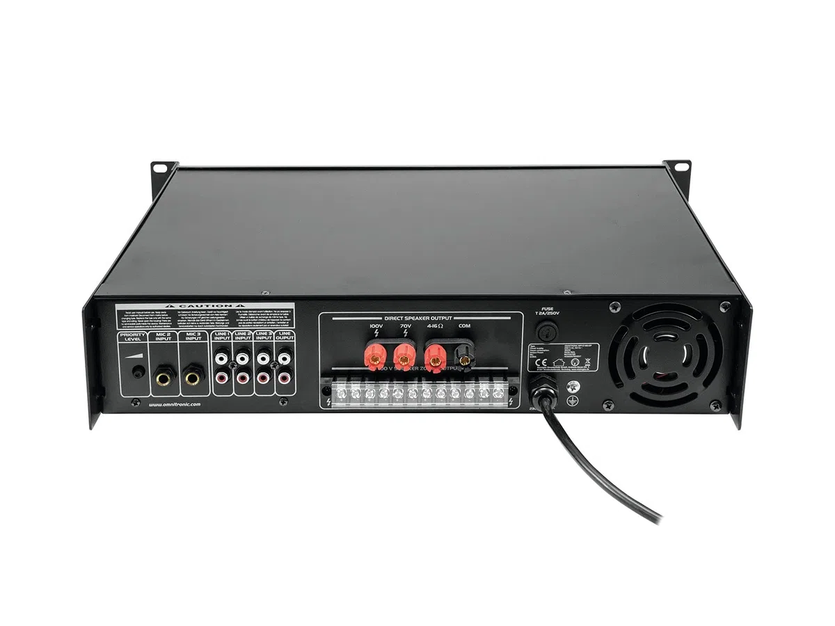 OMNITRONIC MPVZ-180.6P Mischverstärker | 6-Zonen-ELA-Mono-Mischverstärker, MP3-Player & IR-FB, Zonen regelbar, 180 W