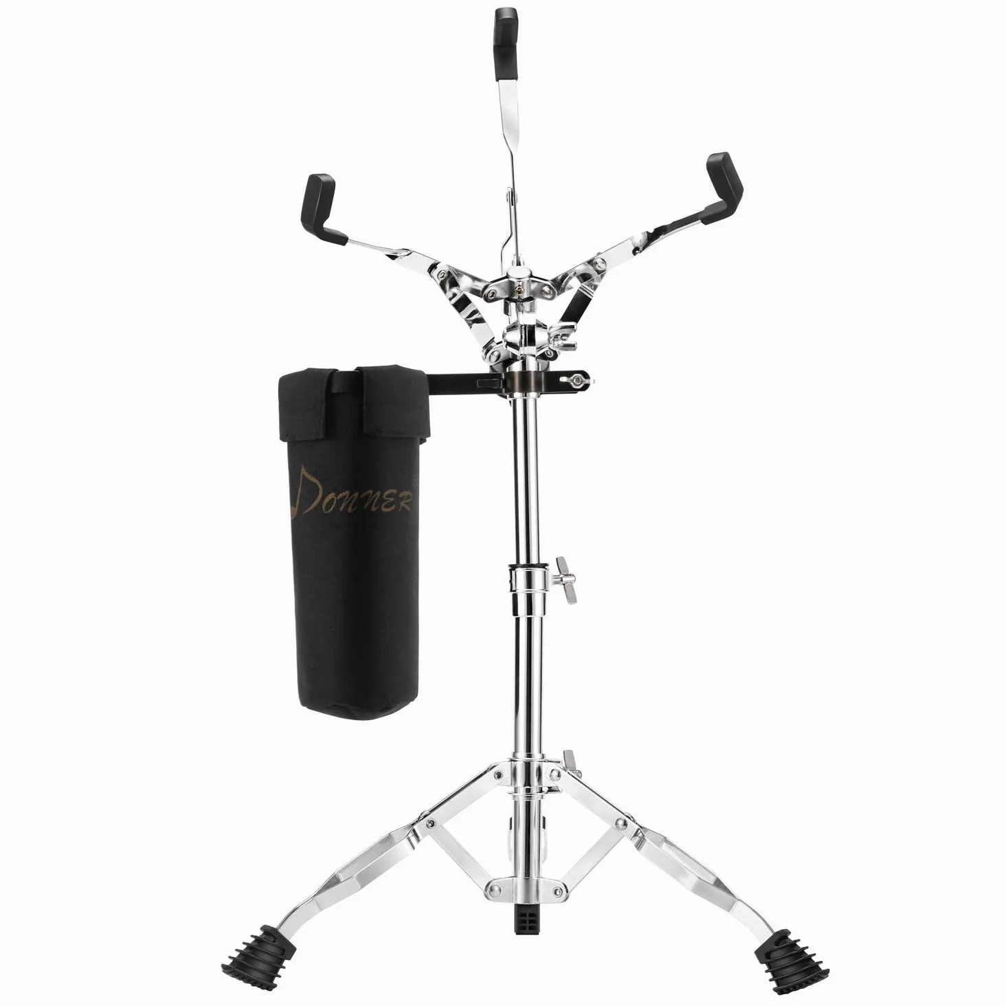 Donner Snare Ständer Höhenverstellbar 46-65cm doppelstrebig Snare Drum Stand mit Drumstick Tasche