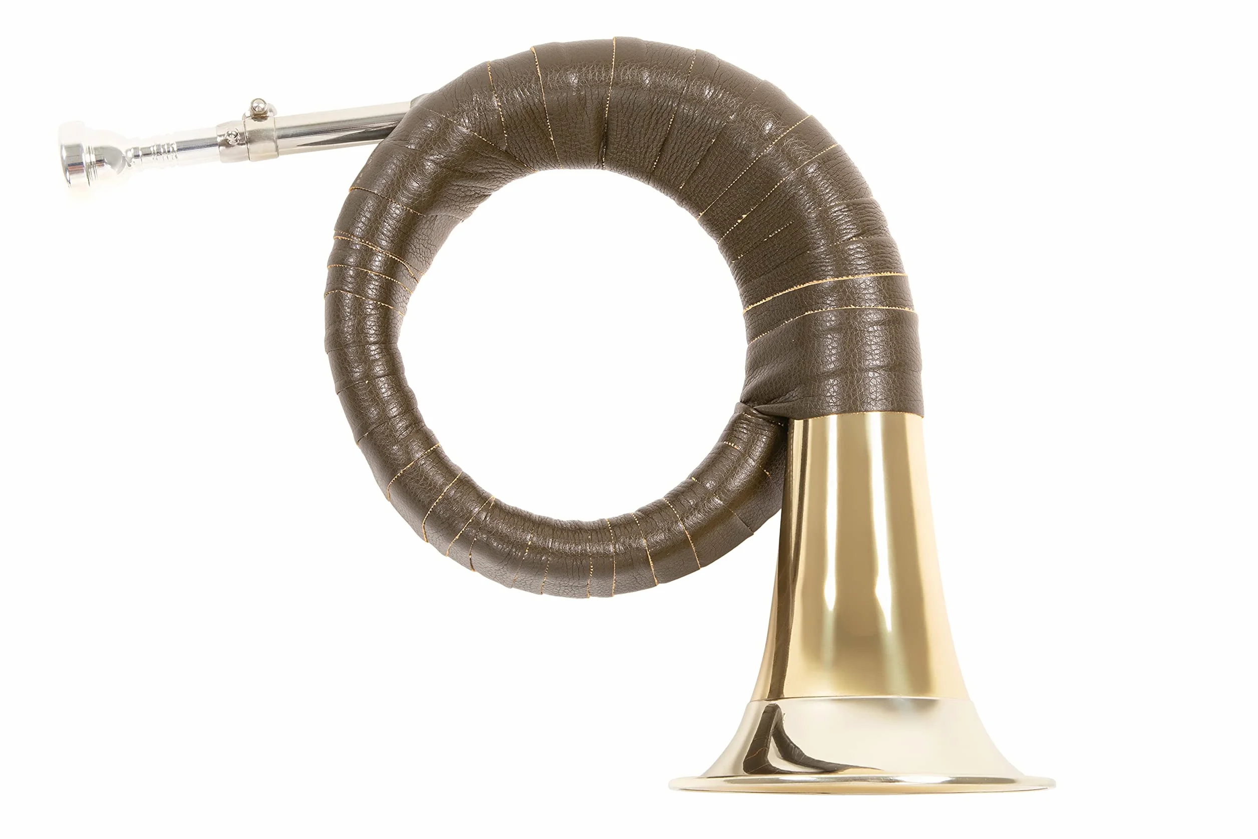 Roy Benson Fürst Pless-Horn HH-101 (Premium Messing Schallstück, 120mm Schallbecher Design, Neusilberkranz, exklusiver Stimmzug, elegante grüne Kunstlederumwicklung, inkl. Nylon Tasche)