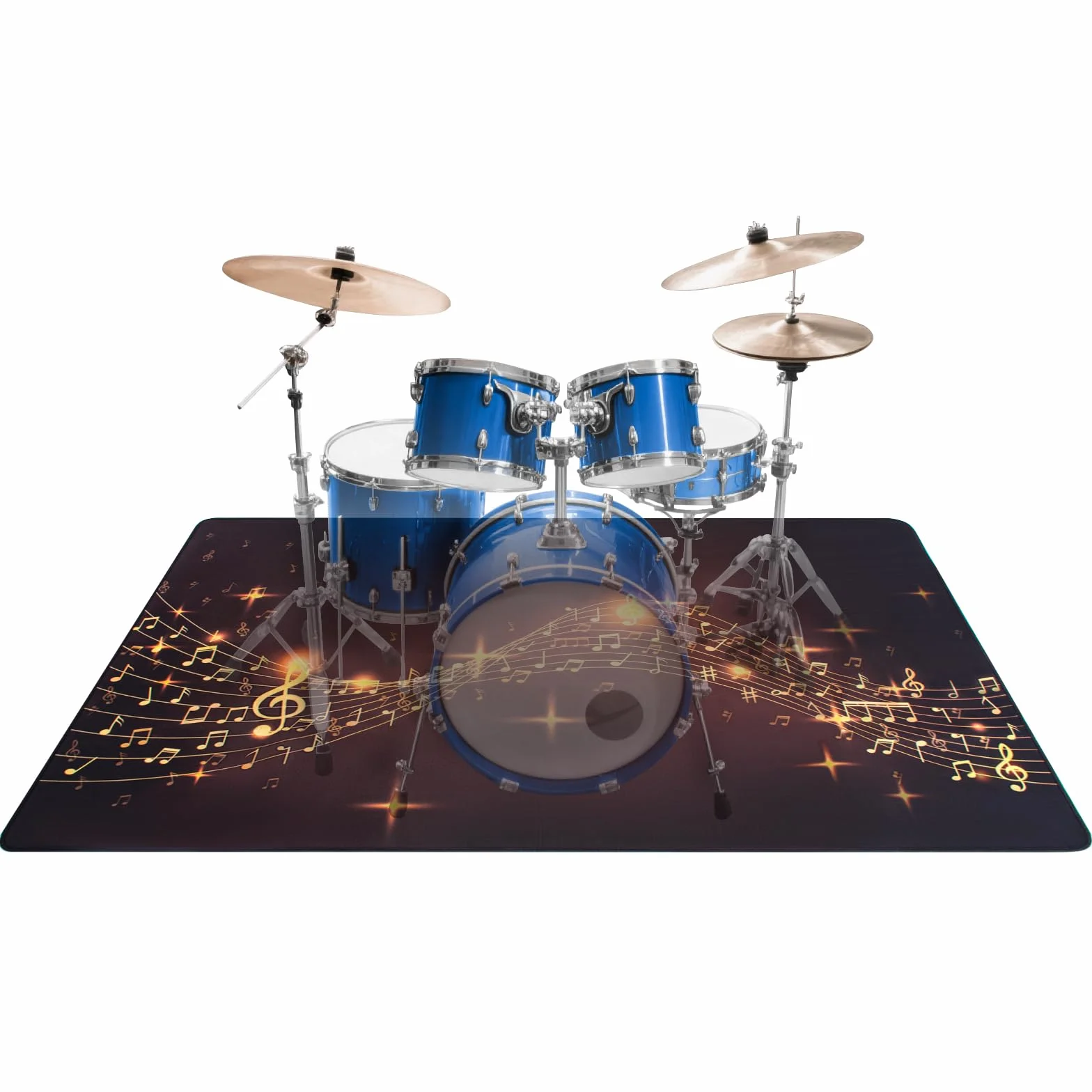 OUUTMEE 160 x 120 cm,Schlagzeugteppich, rutschfeste Schlagzeugmatte, Übungsunterlage für elektronische Schlagzeuge, Schlagzeugzubehör für Jazz-Schlagzeug-Kits Bodenschutz (Musiknotenmuster)