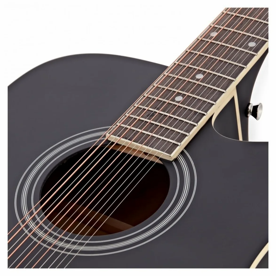 Dreadnought 12-saitige Akustikgitarre von Gear4music schwarz