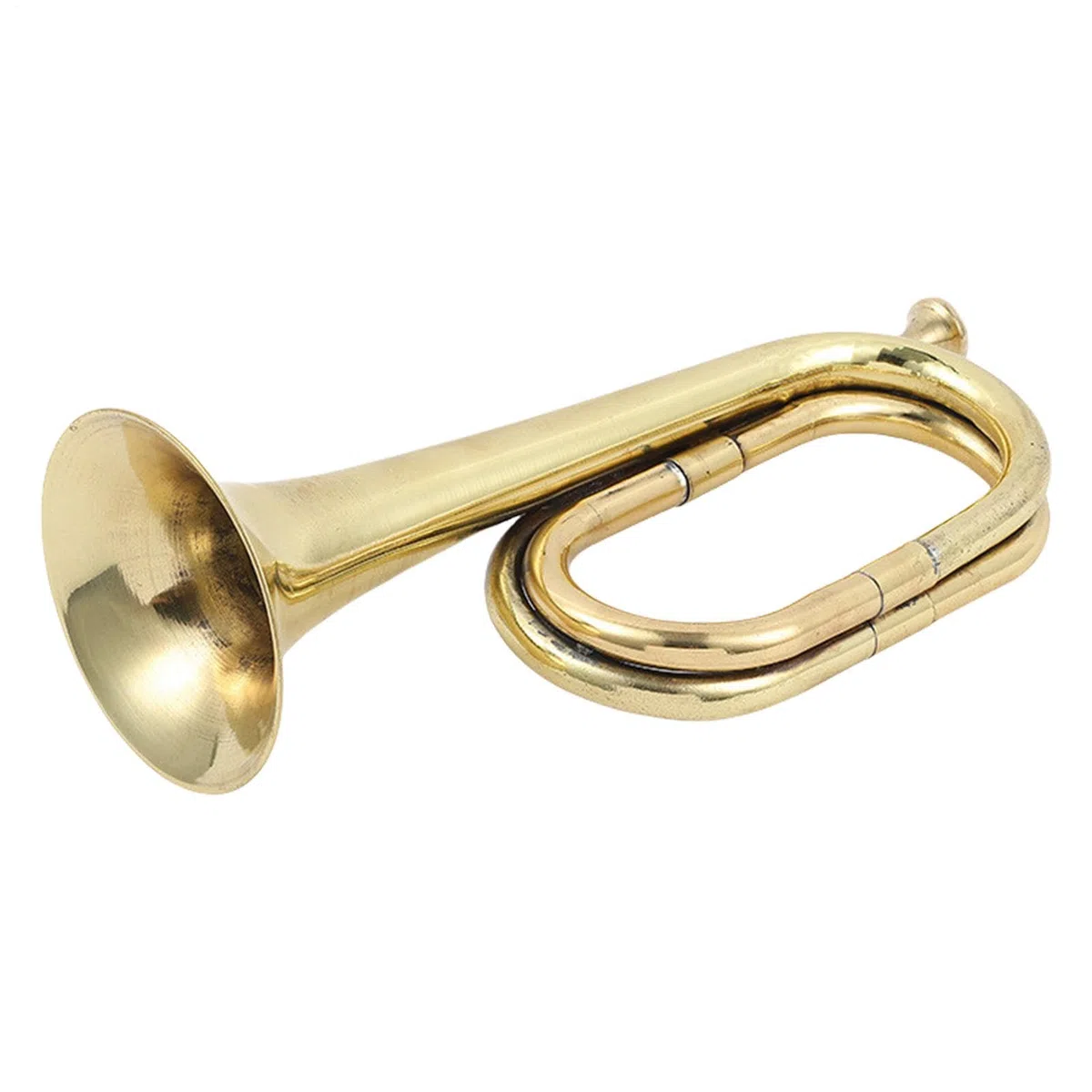 Gold Plated Bugle, Pocket Trumpet, Brass Instruments Trumpet, Toy Trumpet Gold, Toy Brass Trumpet Gold-Plated Pocket Trumpet for Festivals, Orchestra Performances, and Beginner Musicians