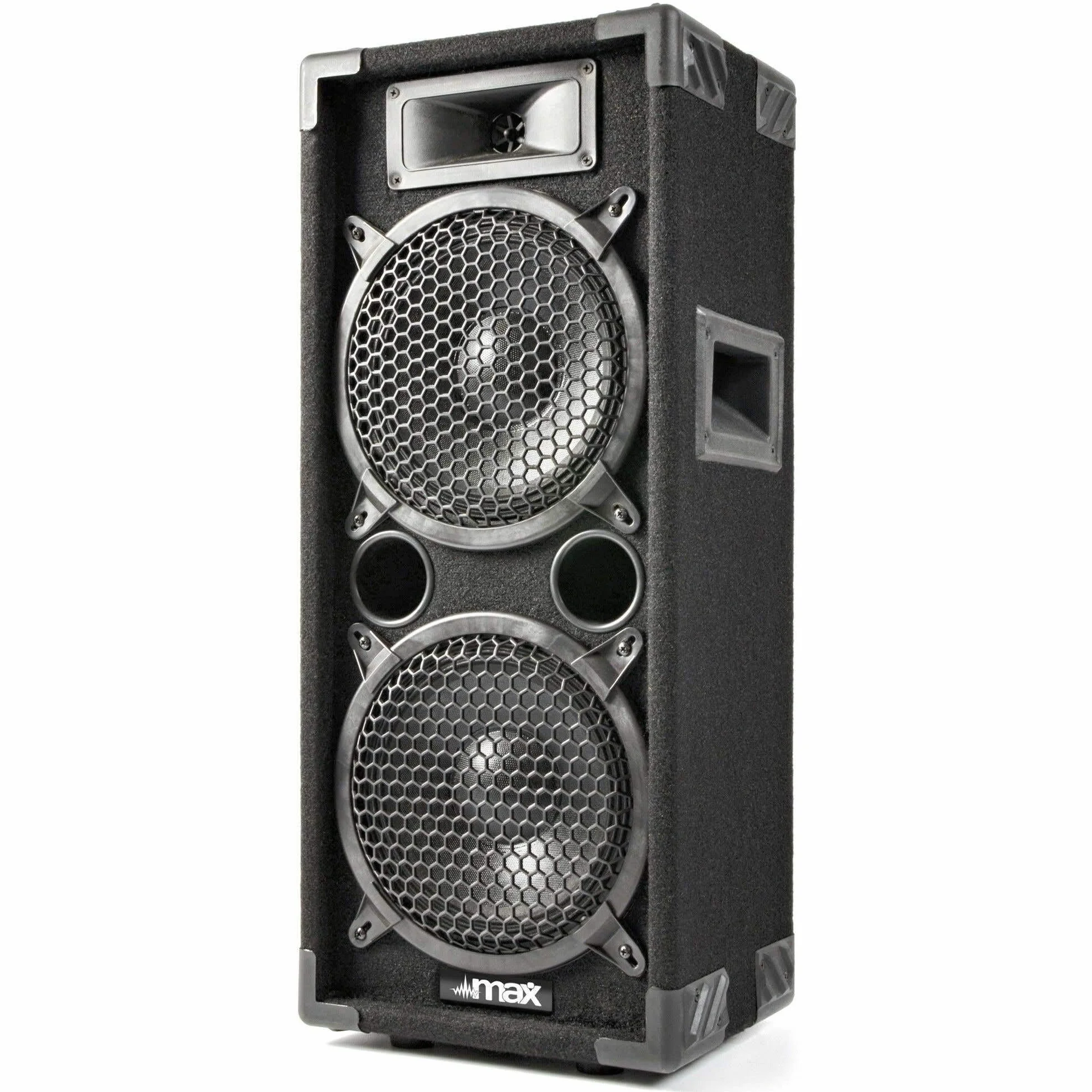MAX28 - DJ Set, PA Anlage, DJ Boxen Set 1600W und 700W Verstärker mit Bluetooth, MP3, USB, MAX28 Bundle 2 passiv Lautsprecher, PA-System