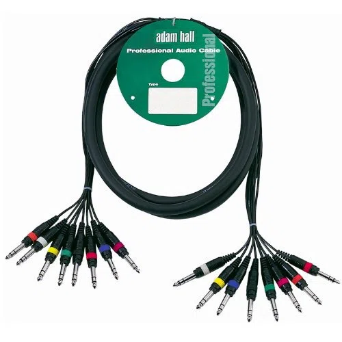 ah Cables KMCO5PPM38 Multicore Kabel 8 x 6,3 mm Klinke stereo auf 8 x 6,3 mm Klinke stereo 5 m