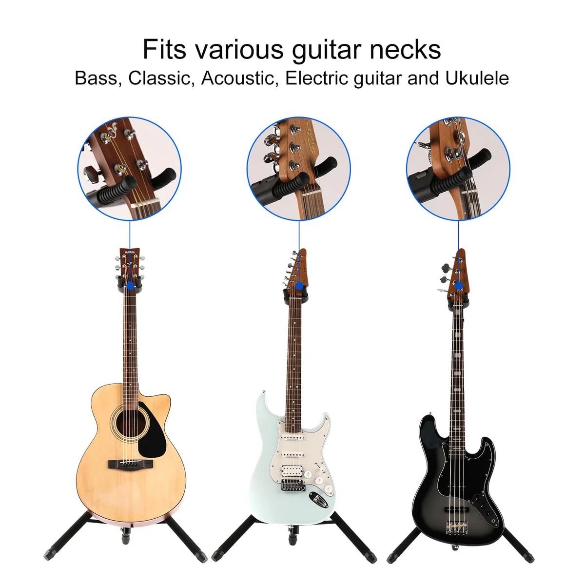 GHOSTFIRE GBS-8 Gitarrenständer, zusammenklappbar, für Gitarre, Bass, Akustikgitarre