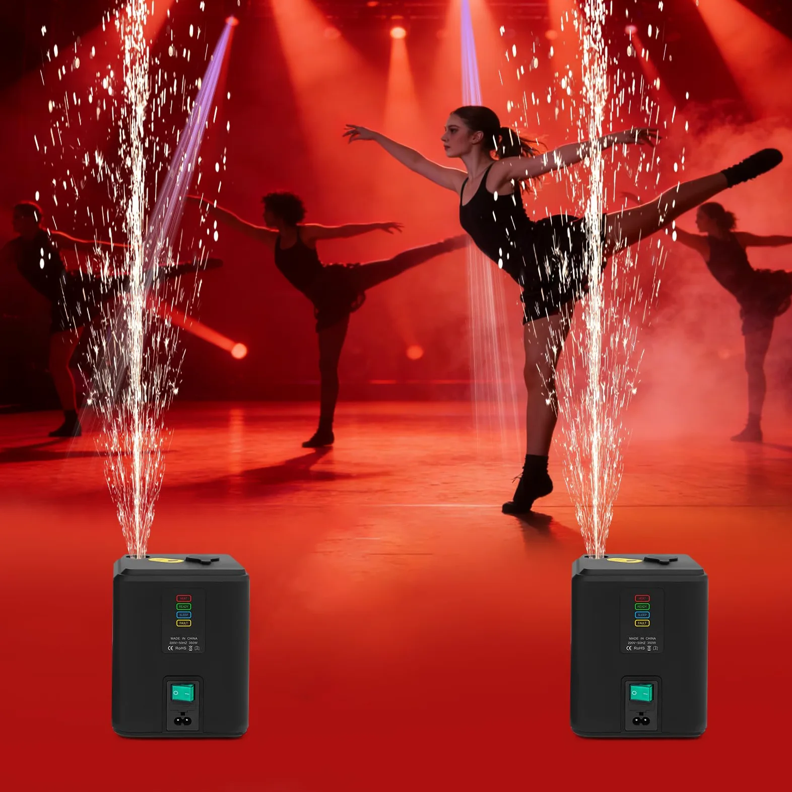 Elektronisch Pyrotechnikmaschinen 350w Mini Bühnen Kaltfunkenmaschine 2 Stück Tragbare Kaltfunkenmaschine Mit Fernbedienung Vertikale Bühnen Effekt Funkenmaschine Für Dj Partys Sportveranstaltungen