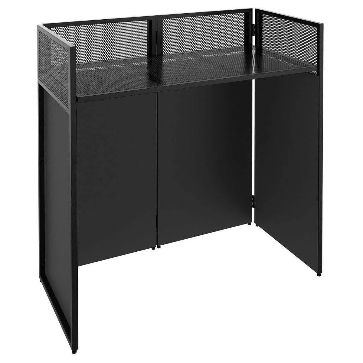 Vonyx DB4 PRO DJ Pult, DJ Booth, DJ Tisch mit Eckplatten und weißen und schwarzen Abdeckungen, Tragetaschen, mobile DJ-Stand