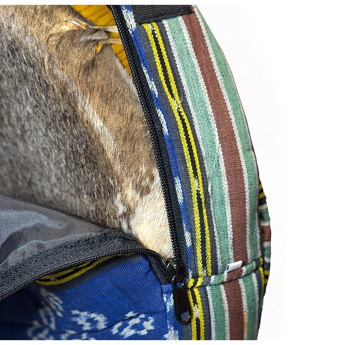 Shamandrum Tasche aus Ikat Ø 60 cm für Schamanentrommel - im MYSEVENDO Set - Rund Ritual Drum Trageriemen Trommeltasche