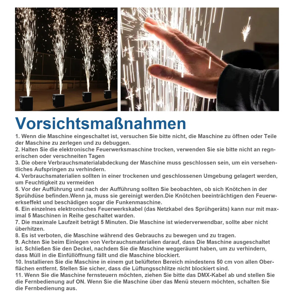 Pyrotechnikmaschinen, 2PC 700W DMX Cold Spark Maschine, Bühneneffekte Wunderkerze mit Fernbedienung für Partys Halloween Weihnachten Hochzeiten Sportveranstaltungen