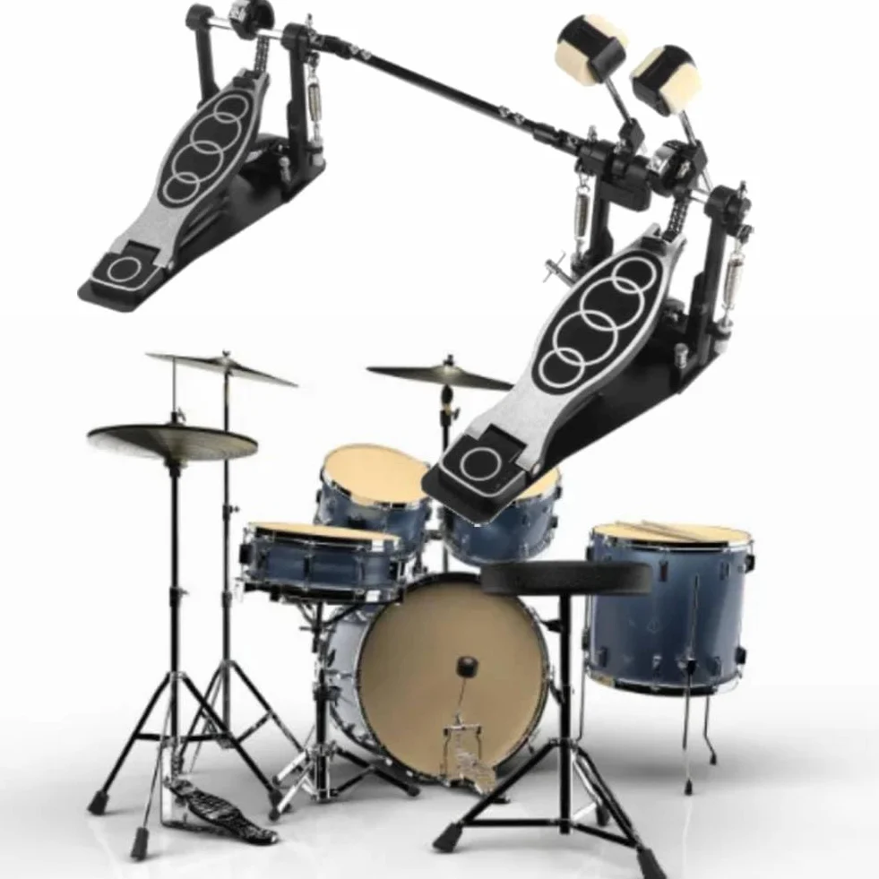 Fußmaschine Pro, Doppelpedal Drum Pedal, Bass Kick Drum Pedal, Fußmaschine Chain Kick Drum Pedal 2 Pedale Schlagzeug Zubehör für Drumsets