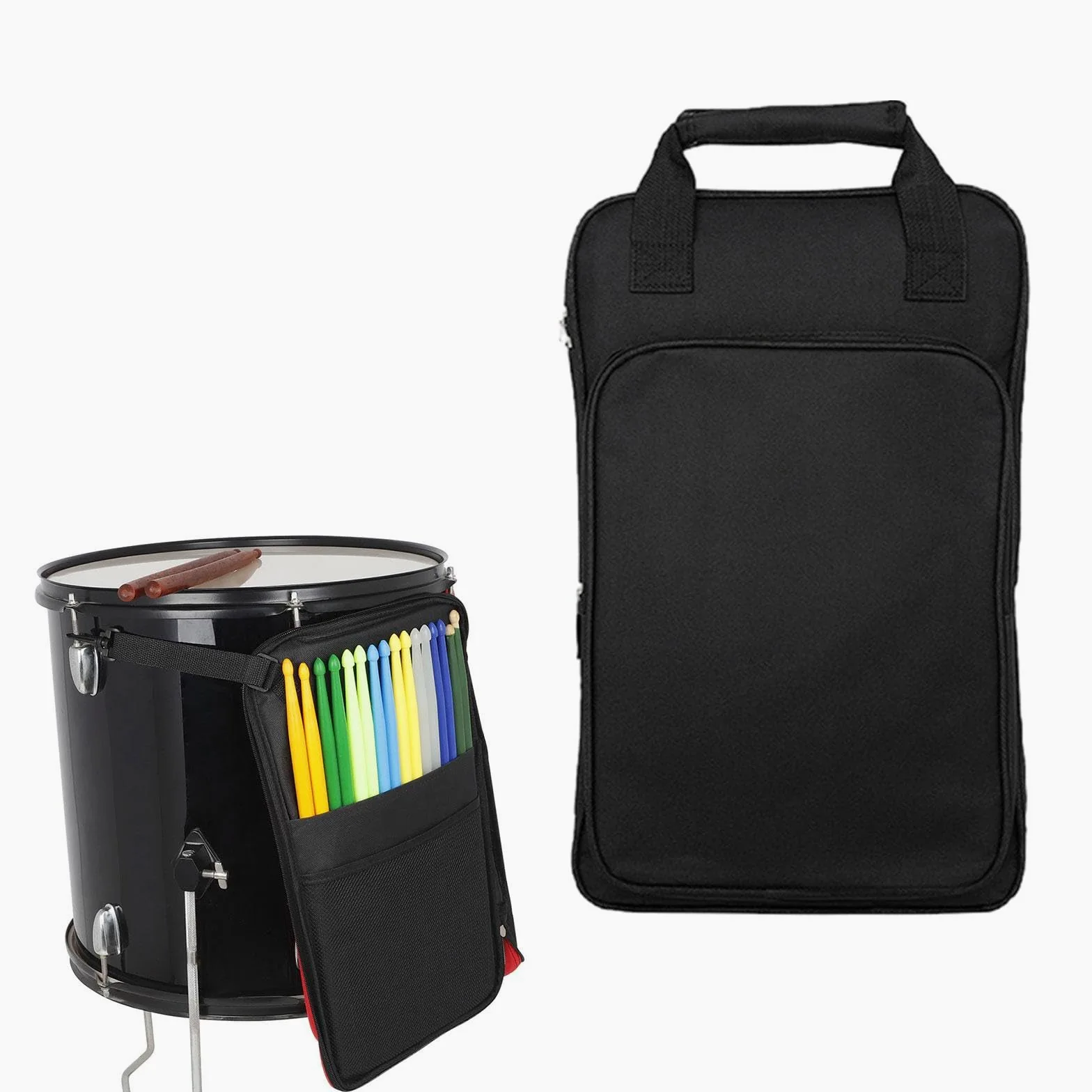Amagogo Drumstick Bag Mallet Bag Rucksack Portable Waterproof Drumstick Storage Backpack for Drumstick Storage Playing Accessories, Black