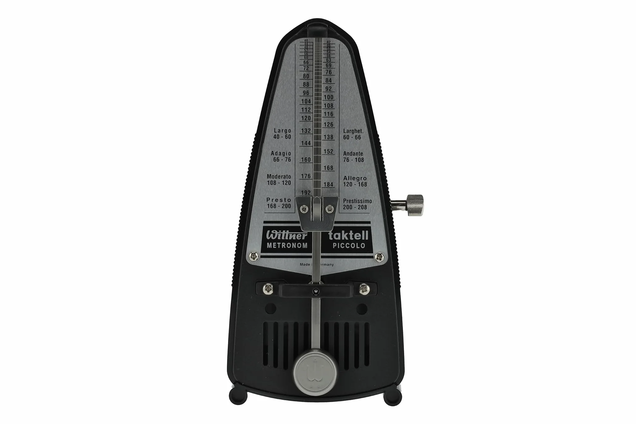 Wittner Metronom Taktell Piccolo Serie 830 - Kunststoffgehäuse - Ohne Glocke - Schwarz - Mechanisch zum Aufziehen - Keine Batterien erforderlich - Made in Germany