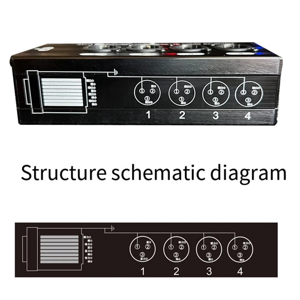 1 Paar 4-Kanal 3-Poliger XLR-Audio-RJ45-Ethernet-Extender-Netzwerkkabel-Extender DMX512-Netzwerksignal-Extender Stecker + Buchse