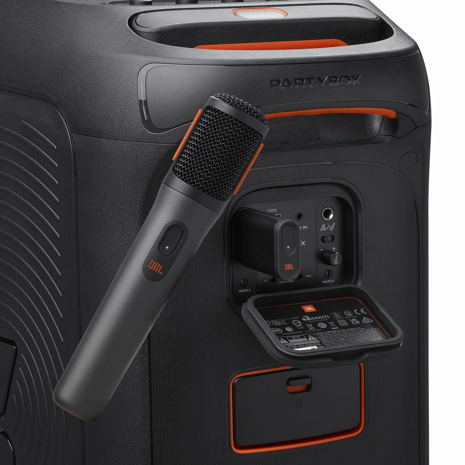 JBL PartyBox Wireless Mic - 2X Digital Wireless Mikrofone, Wiederaufladbarer Akku (20hrs - 700mAh), klare Stimme, knackiger Klang, stabile 2,4-GHz-Verbindung, kompatibel mit Allen