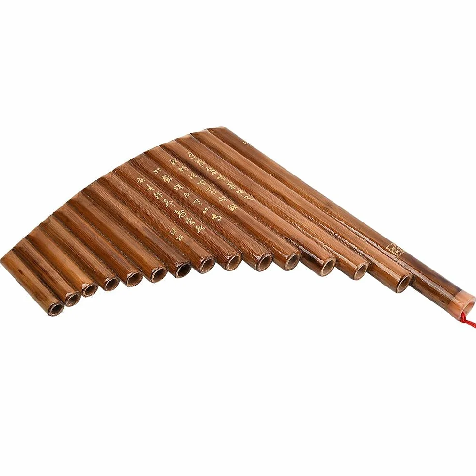 Panflöte 15 Rohre G Key Bambus Panflöte Musikinstrument Anfänger und Kinder, Blas Instrument Handarbeit Musik Rhythmus Percussion Spielzeug