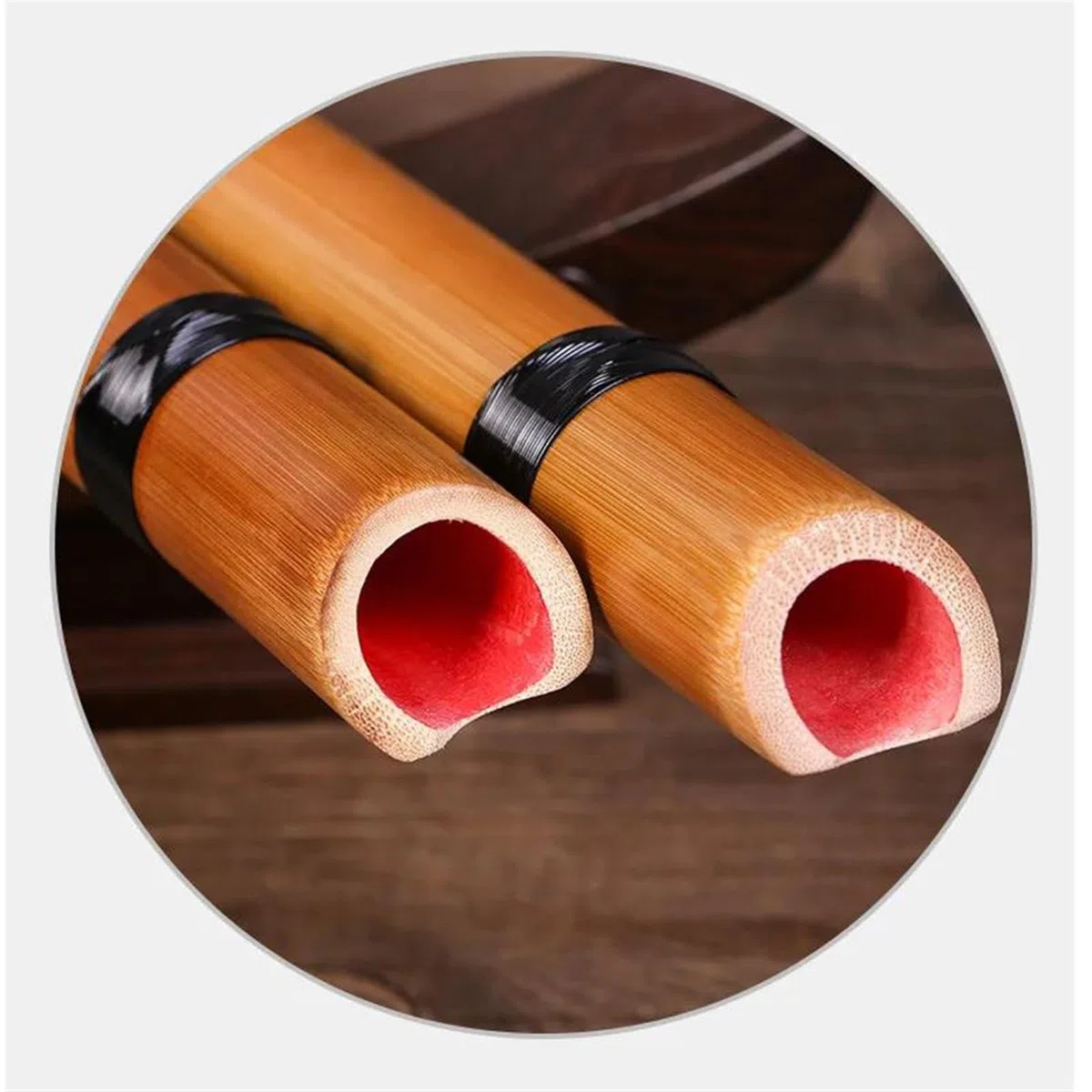 Bambusflöte Bambus Shakuhachi 5 Löcher Flöte Weiß Bambus Kurz Xiao Holzblasinstrument Flauta(Black)