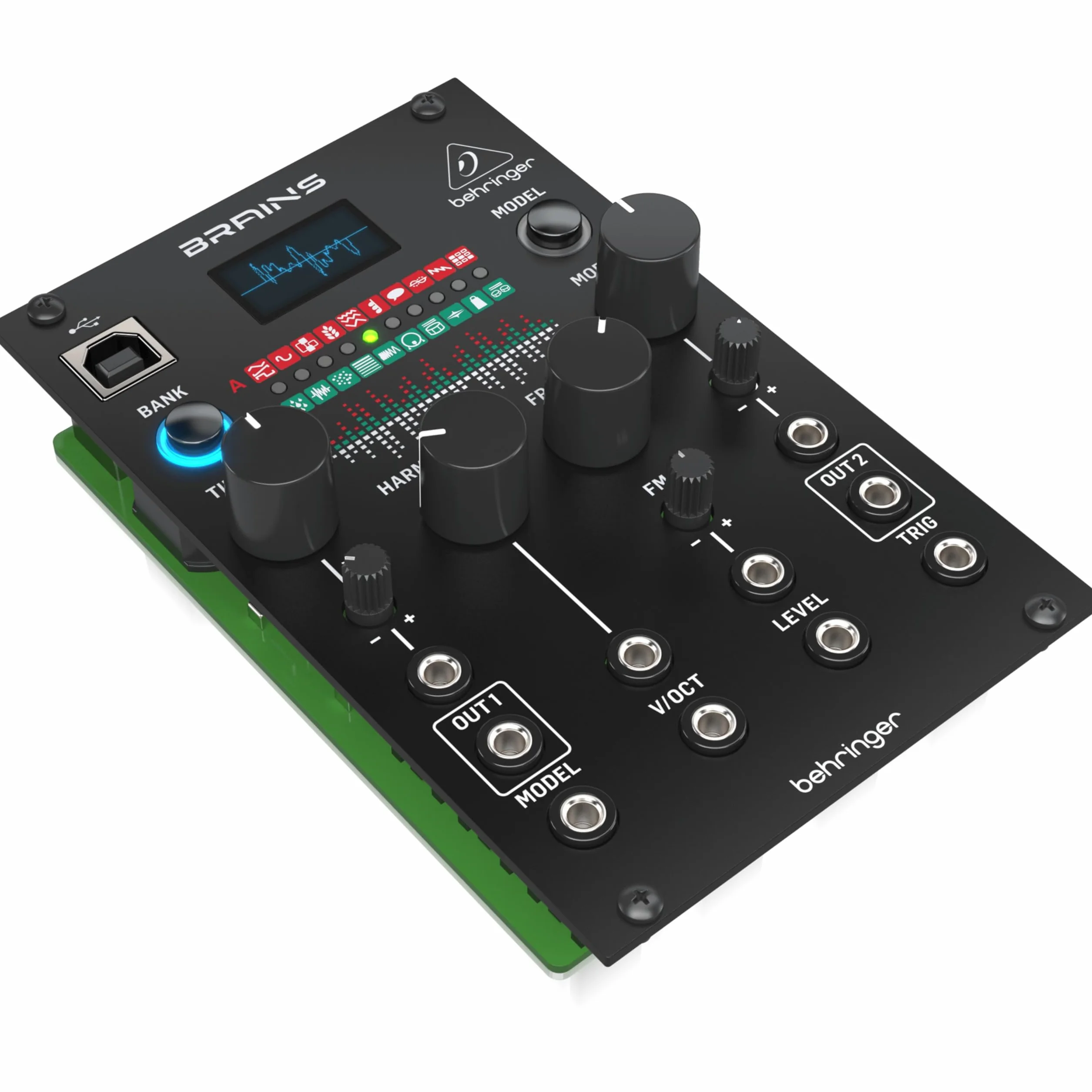 Behringer BRAINS Hochauflösendes Multi-Engine-Oszillatormodul für Eurorack mit 20 Synthesemodellen, 96 kHz Klangqualität und OLED-Oszilloskop