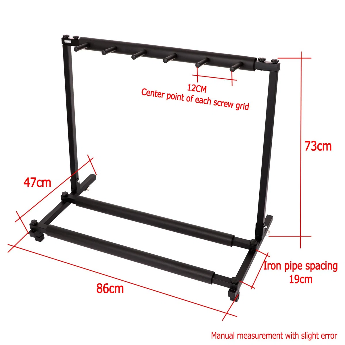 Gitarrenständer Rack, Tragbare Metallhalterung für 5 Gitarren, Faltbares und stabiles Design für Lagerung und Leistung, einfach zu installieren, platzsparende Lösung