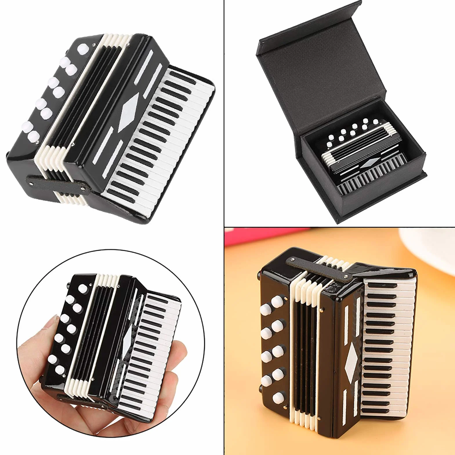 Dollhouse Musikinstrumente Miniatur Akkordeon Modell Display Mini Musical Ornamente Craft Home Decoration Akkordeon Geschenke Spielzeug & Spiele/Puppen & Accessoires/Puppenhaus