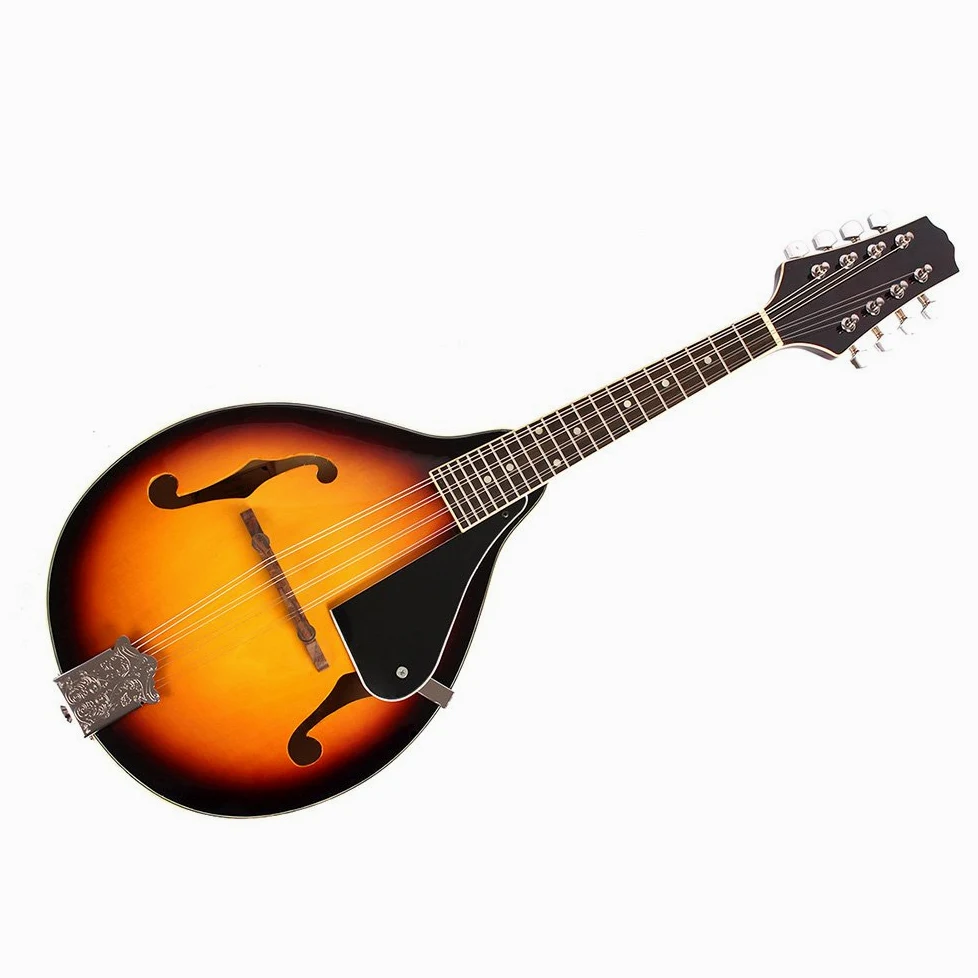 8 Sitige Lindenholz Sonnendurchbruch Mandolin Musikinstrument mit Palisander Einstellbare Brücke,Mandolin aus Lindenholz